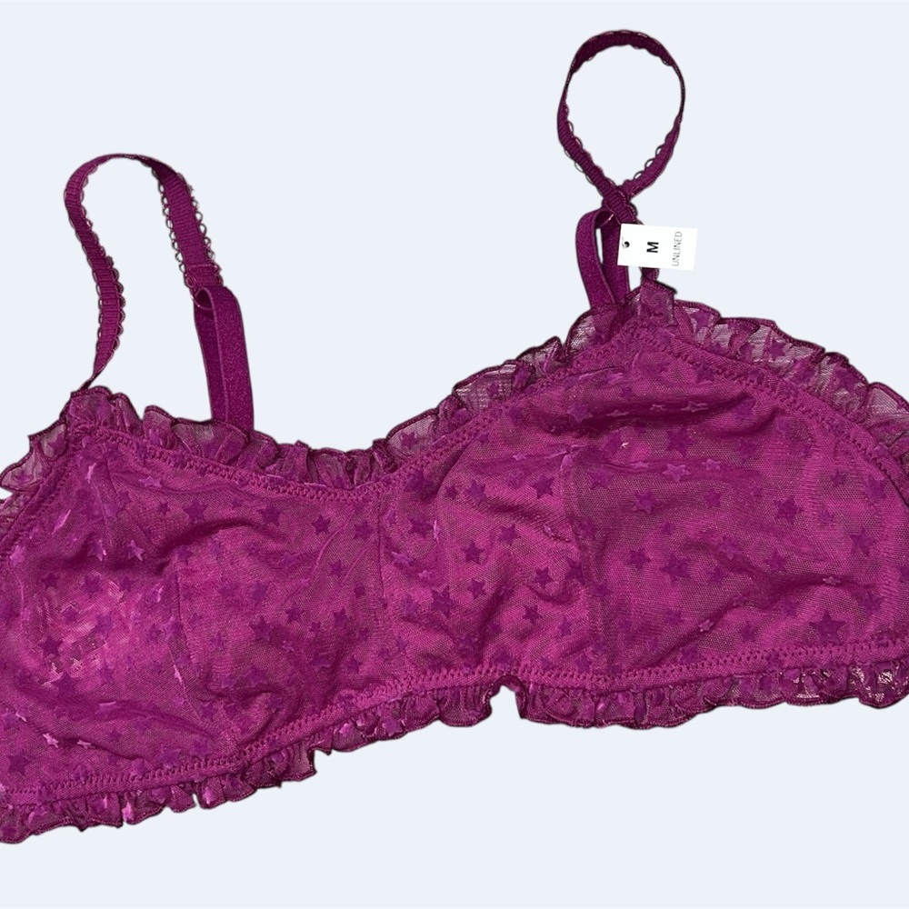 New Victoria's Secret Plum Star Lace unlined Bralette size M
